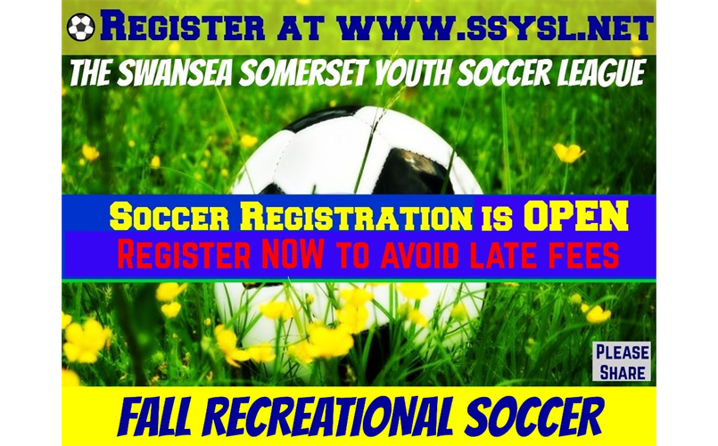 2024 FALL RECREATIONAL SOCCER REGISTERATION IS NOW OPEN!